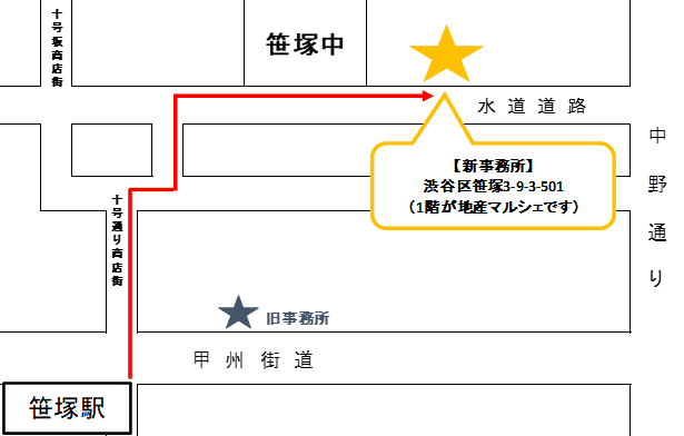 地図：東京都渋谷区笹塚3-9-3-501