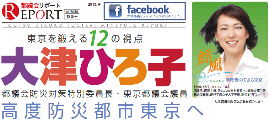 都議会防災対策特別委員長・東京都議会議員
高度防災都市東京へ