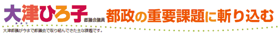 大津ひろ子都議会議員都政の重要課題に斬り込む