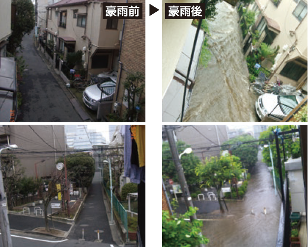 降水量の変化を写真で確認